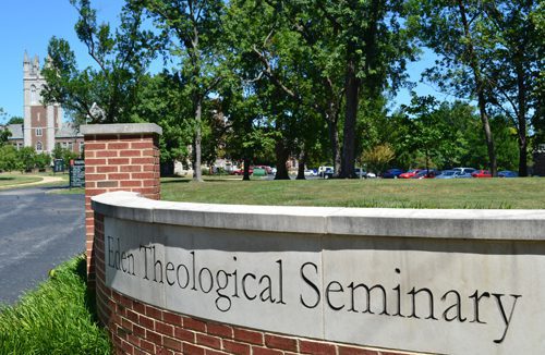 Eden Theological Seminary entrance sign
