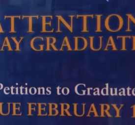 Petition to Graduate signage