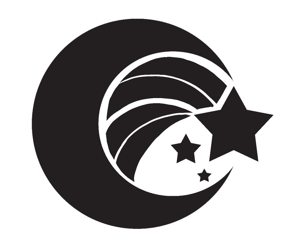 Black crescent with stars