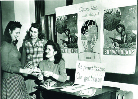 Webster University archives Webster College students sell war bonds during World War II.