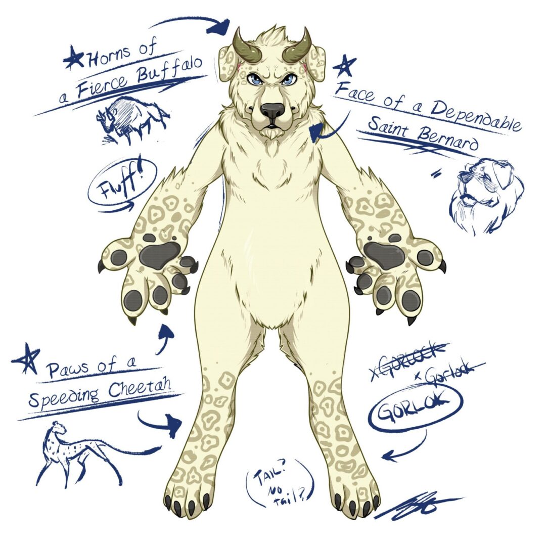 Hybrid creature with animal features