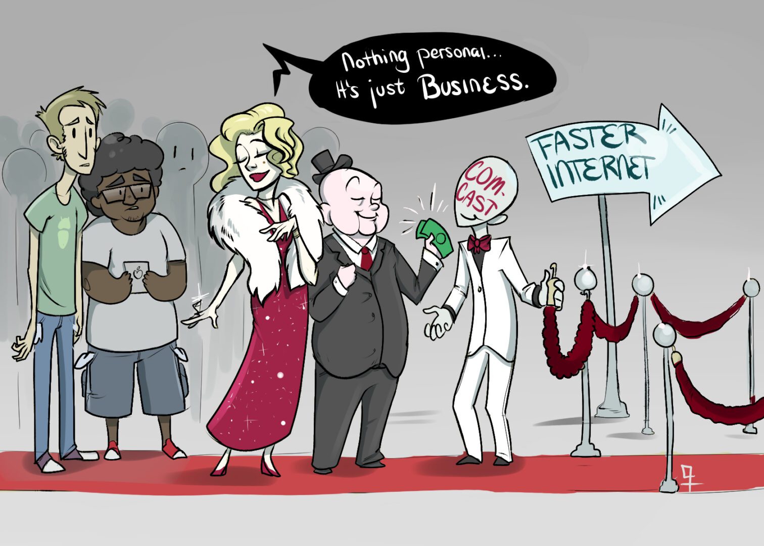 Business-themed internet speed metaphor