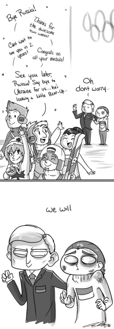 Characters planning future actions cartoon
