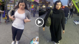 A still from YouTuber Karim Metwaly's anti-catcalling video