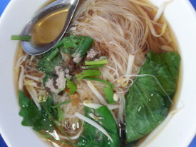 It is common to have a choice of noodles and meat when ordering food. / photo by Maxine du Maine