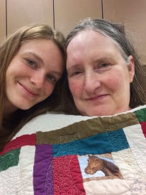 Hayley (left) and Kelsey Rightnowar frequently visit their mother Angie (right) and are very involved in her recovery process. / photo contributed by the Rightnowar family