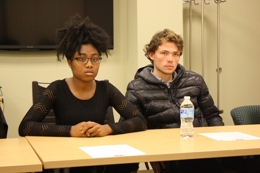 Members of the Association of African American Collegians presented a list of demands to President Elizabeth Stroble and Provost Julian Schuster to combat what they called systematic racism at Webster University.