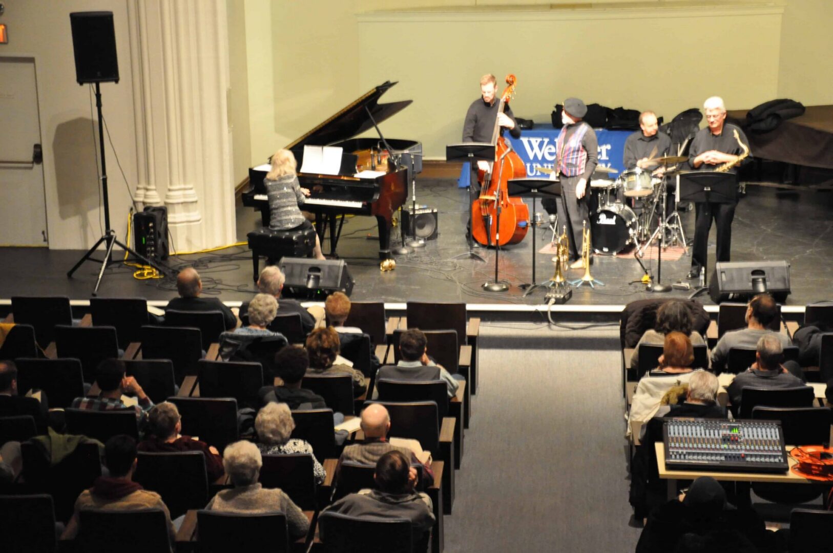 Audience watching live jazz performance