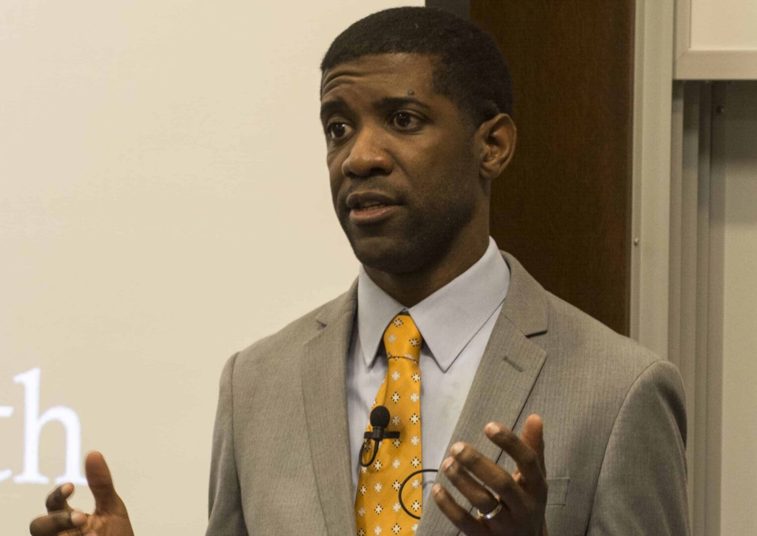 Person giving a lecture or talk