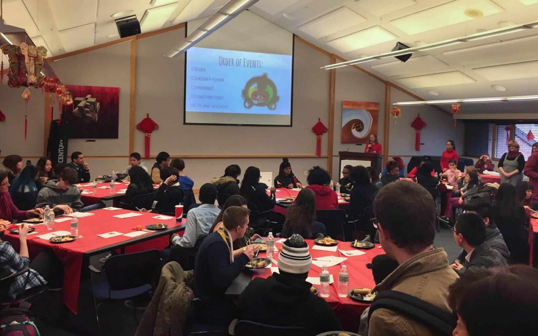 Guests attending a cultural celebration dinner