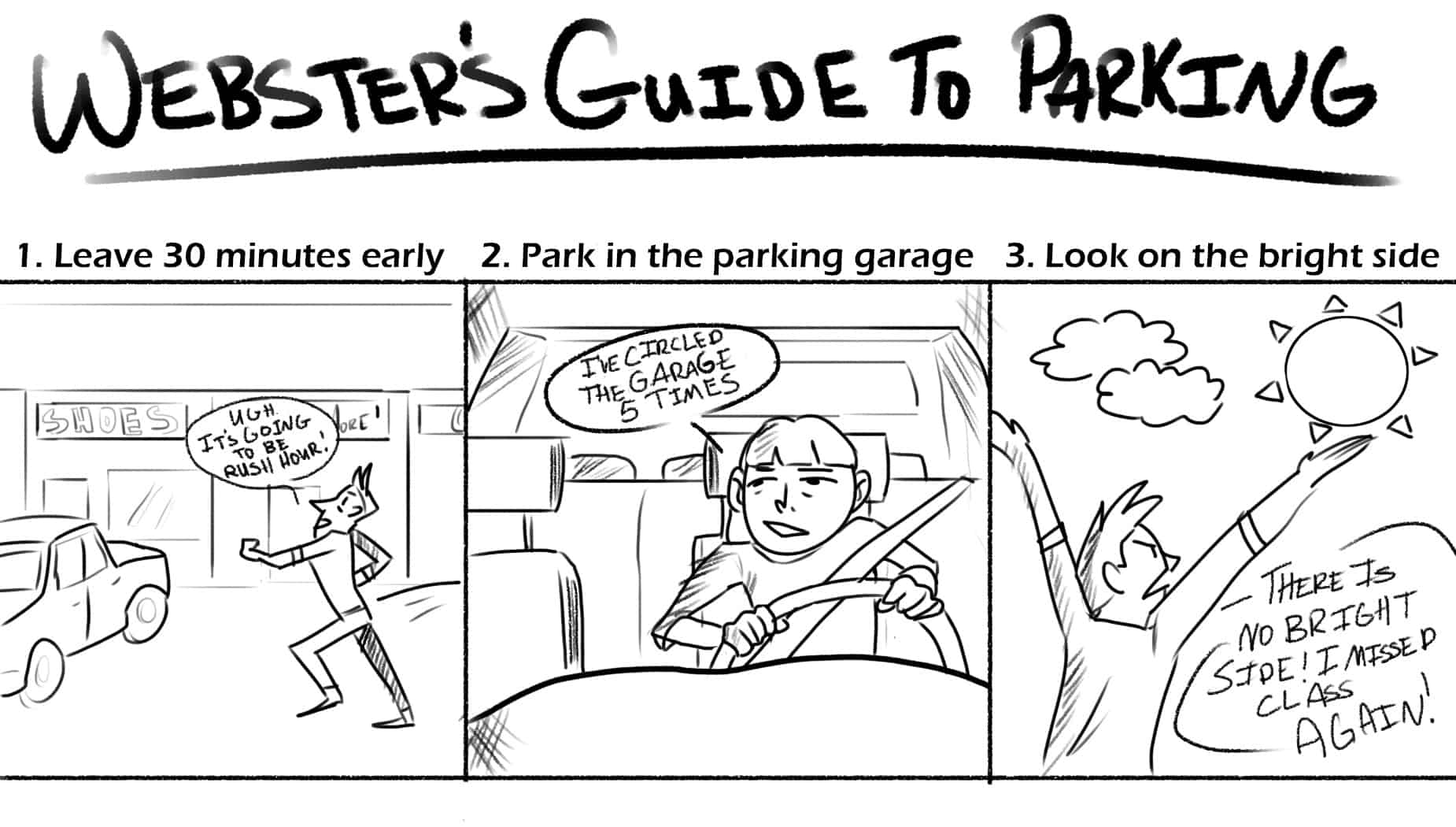 Cartoon highlighting parking woes