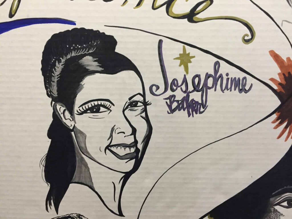 Illustrated portrait with stylized signature