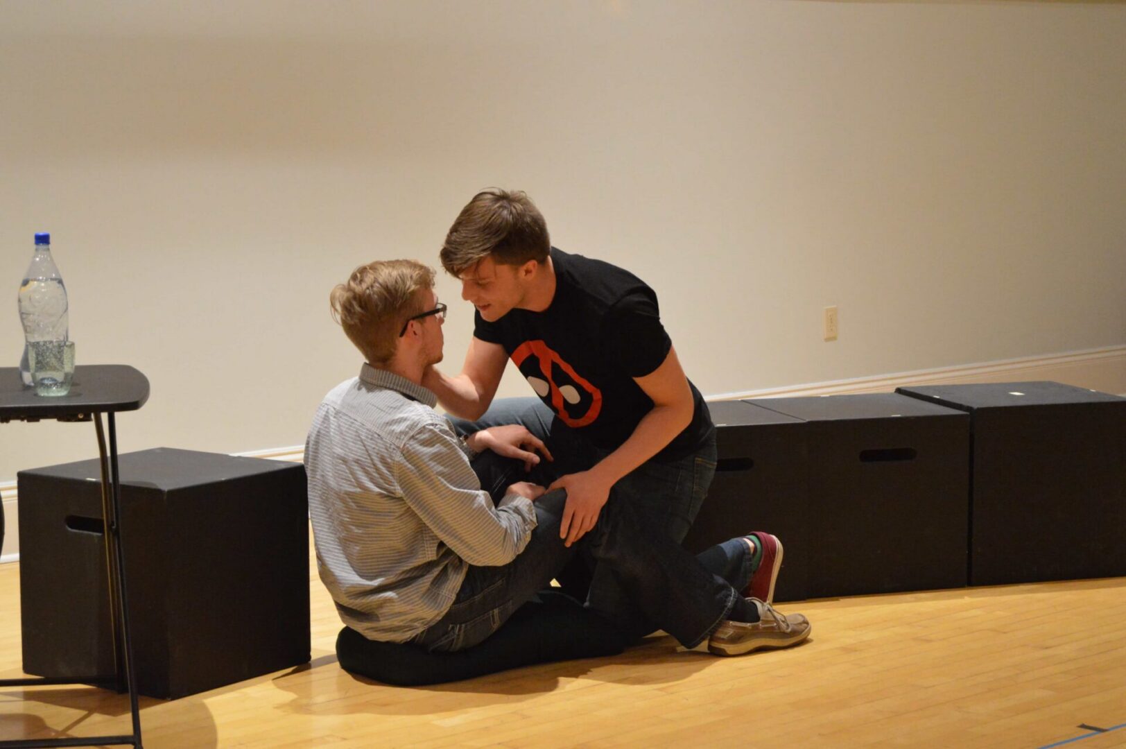 Dramatic scene with two individuals
