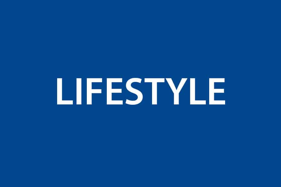 Lifestyle text on blue background