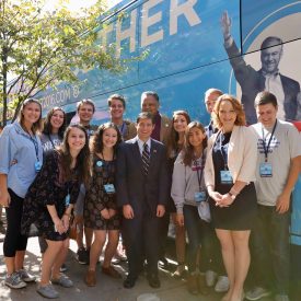 Price (second from right) and other College Democrats attended a lunch with Rev. Jesse Jackson Oct. 9 / Photo courtesy of Megan Price 