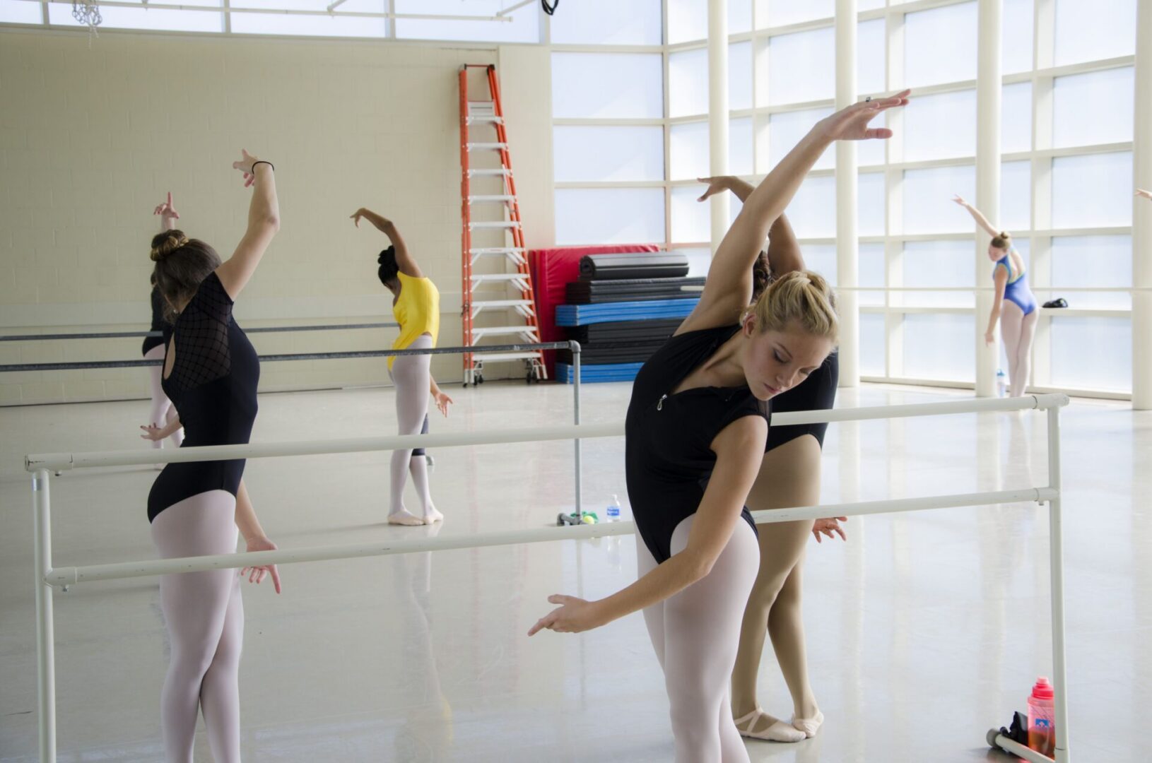 Ballet dancers practicing in studio