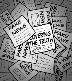 Fake News Graphic grayscale