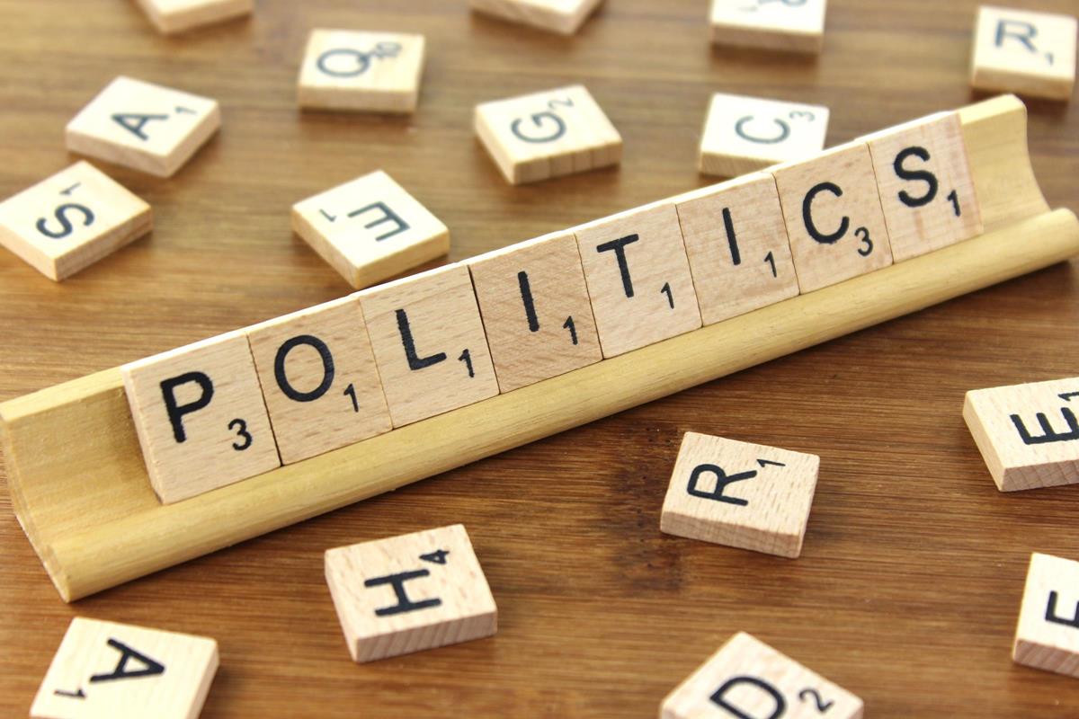 Scrabble tiles forming word politics