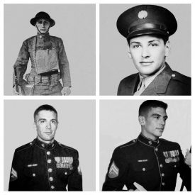 Contributed Photo: Matt Palozola Three generations of Palozola military men. Top left is great Grandpa Leo (WWI), top right is Grandpa Len (WWII), bottom left is Tom Palozola (Iraq and Afghanistan) and bottom right is Matt Palozola (Afghanistan). 