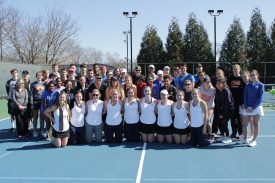 The women's tennis team celebrated their fifth consecutive fundraiser this year.