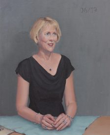 Brad Loudenback painted a portrait of his wife. This portrait, along with a self portrait, was based on Italian Renaissance marriage portraits.