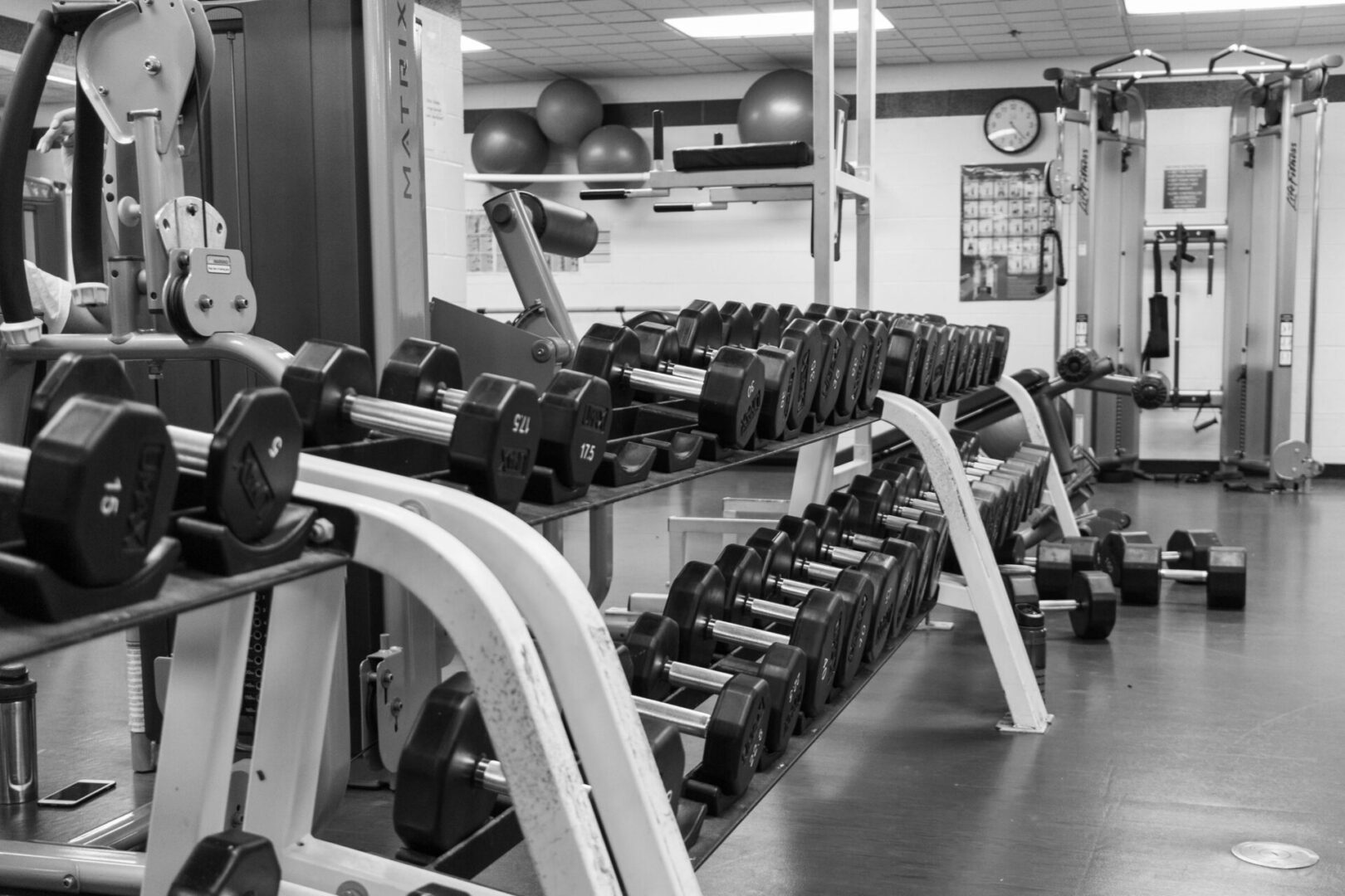 Weightlifting area in a gym