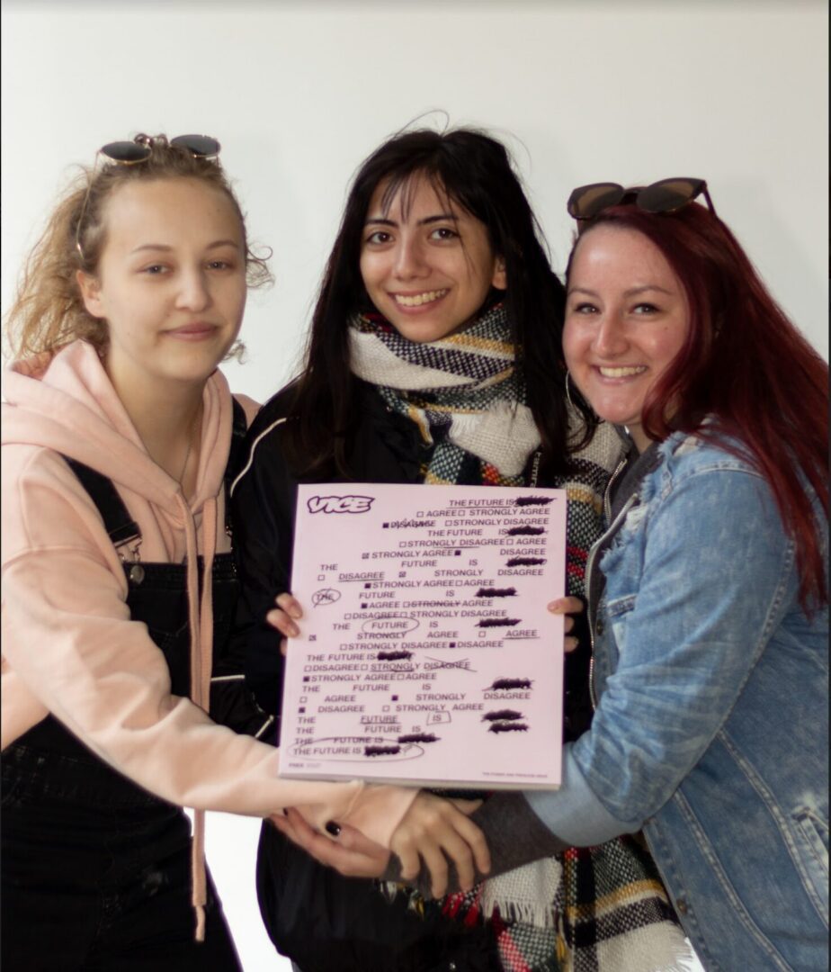 Group photo with a list