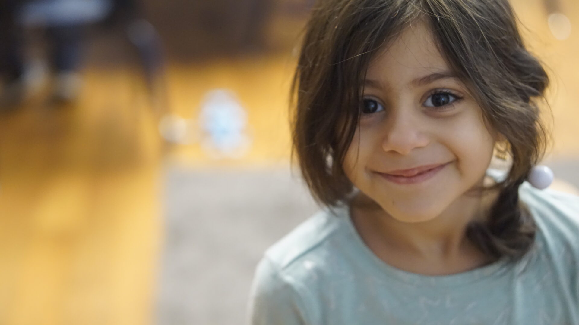 Happy child with a playful expression