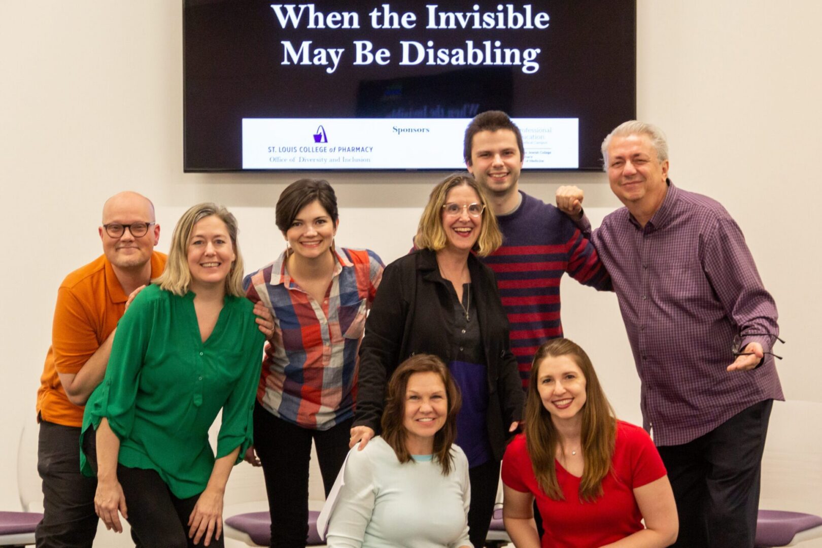 Team gathered for an inclusive discussion event