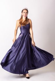 Elegant dress with playful twirl motion
