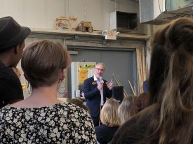 Casual meeting with engaged listeners