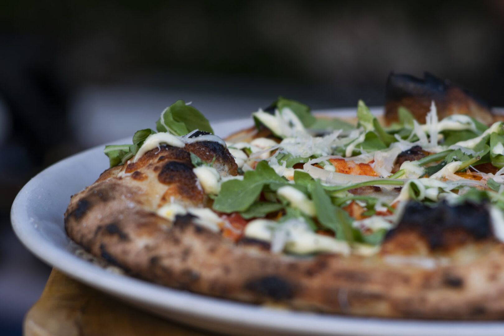 Close-up of gourmet pizza