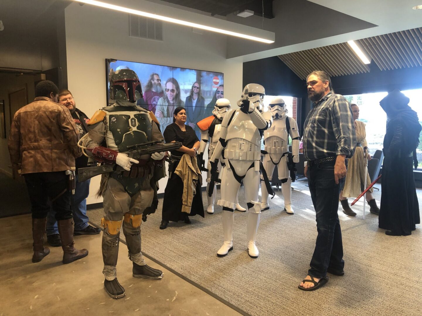 Office event with Star Wars characters