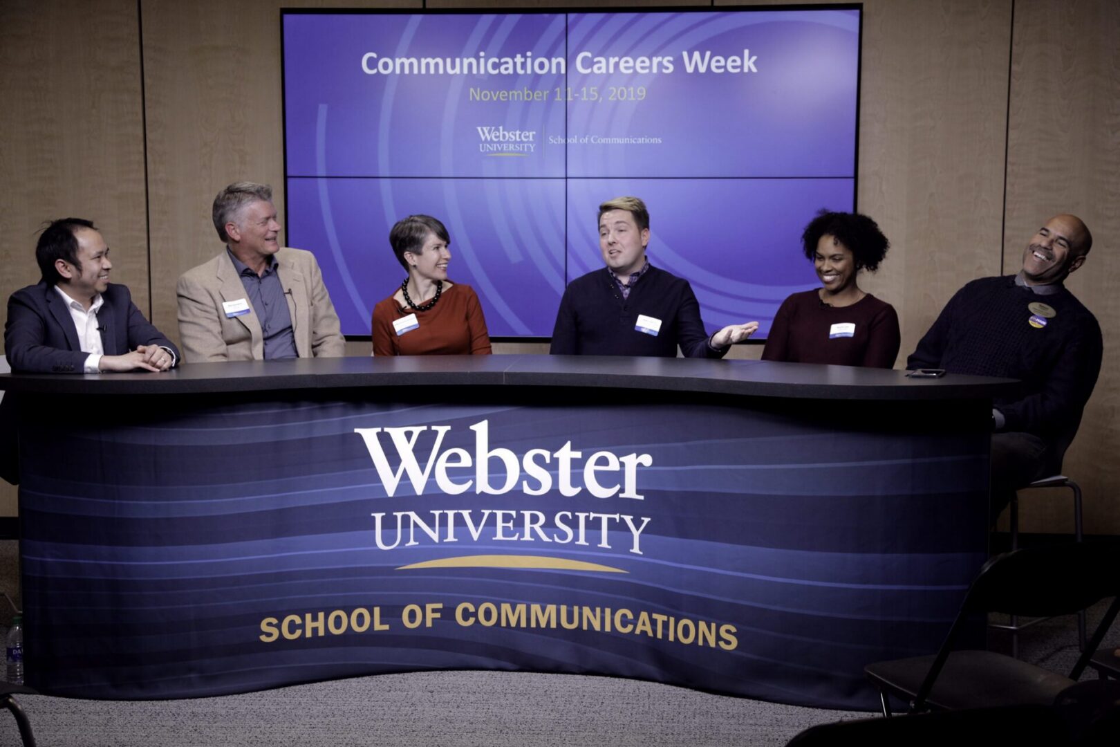 Communication Careers Week panelists seated
