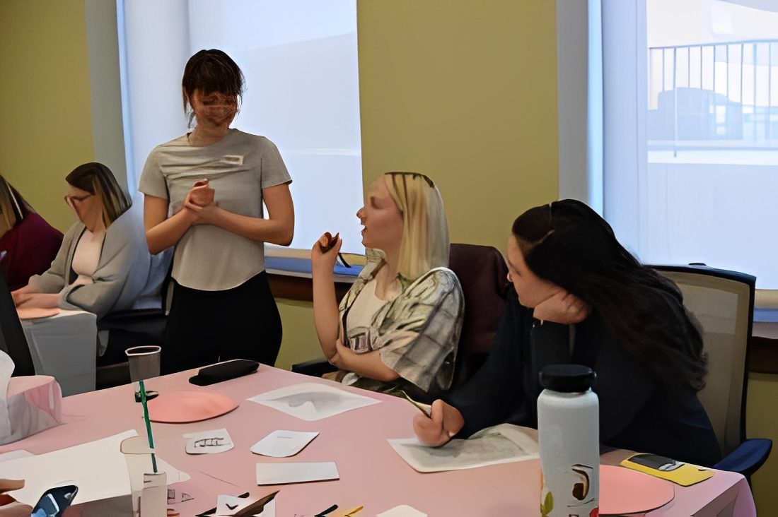 Group discussion around a table