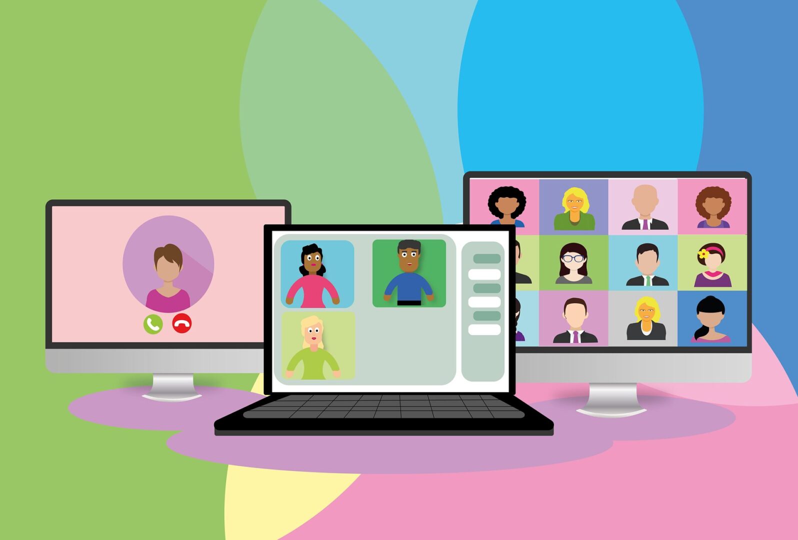 Online communication via computer screens