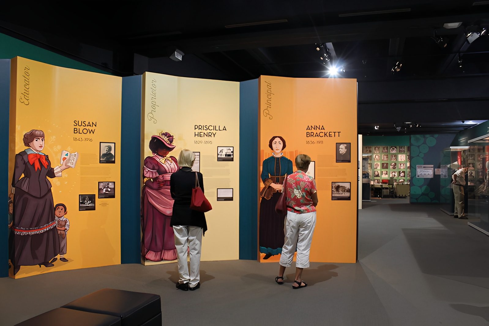 Educational history display in museum