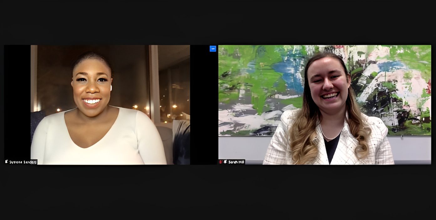 Two people in a video call