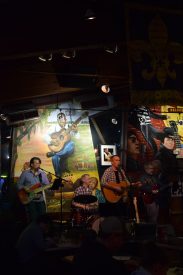 Band entertaining at a cozy bar