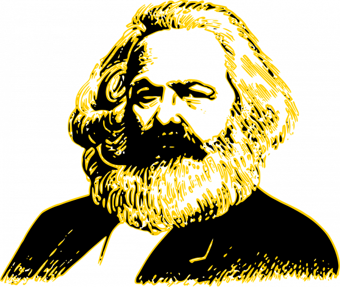 Artistic sketch of historical figure silhouette
