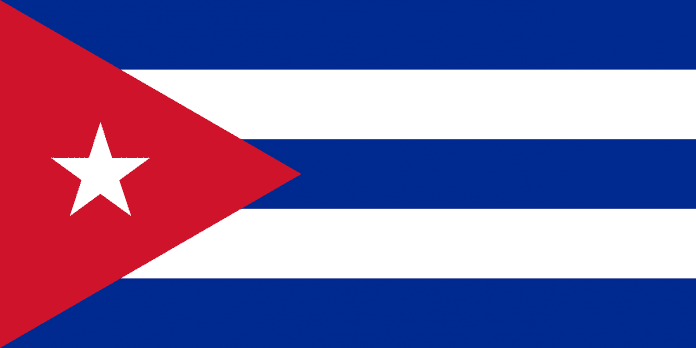 National flag of Cuba with white star
