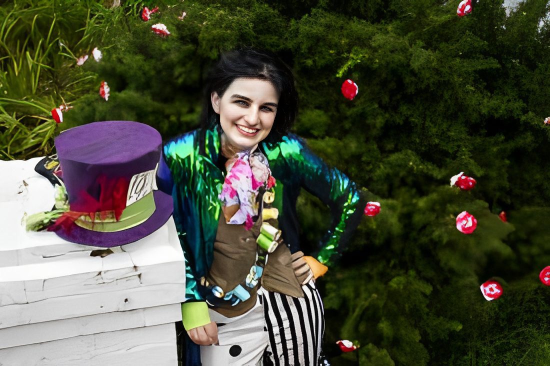 Cosplay with colorful attire and props