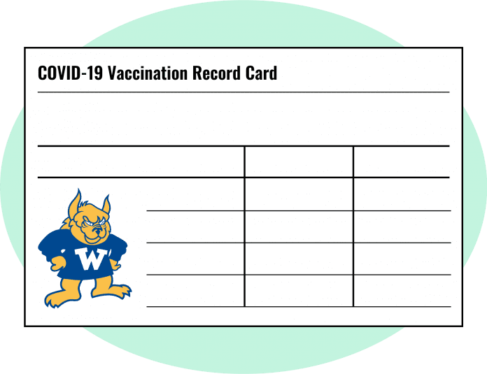 COVID-19 vaccination record card illustration