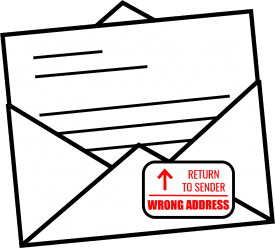 Letter with wrong address notice