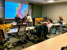 Interactive workshop in a modern classroom