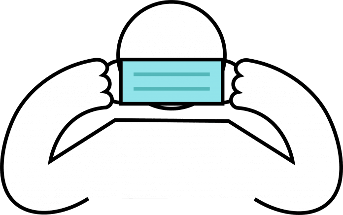 Person wearing a medical mask icon
