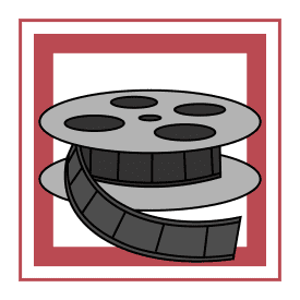 Film reel and filmstrip icon