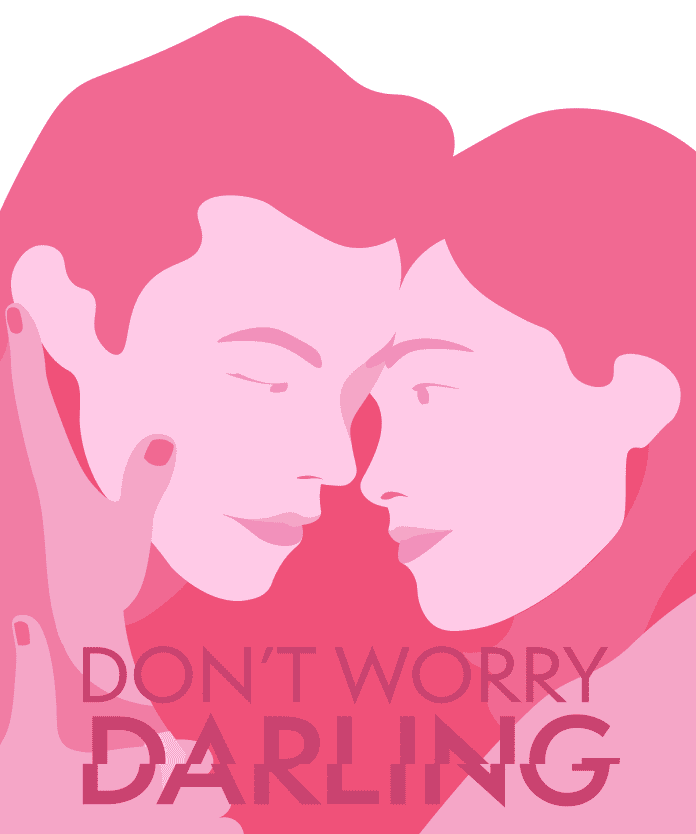 Romantic couple illustration with text