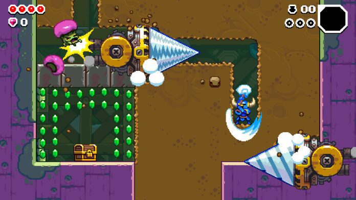 Video game character dodging spinning saws