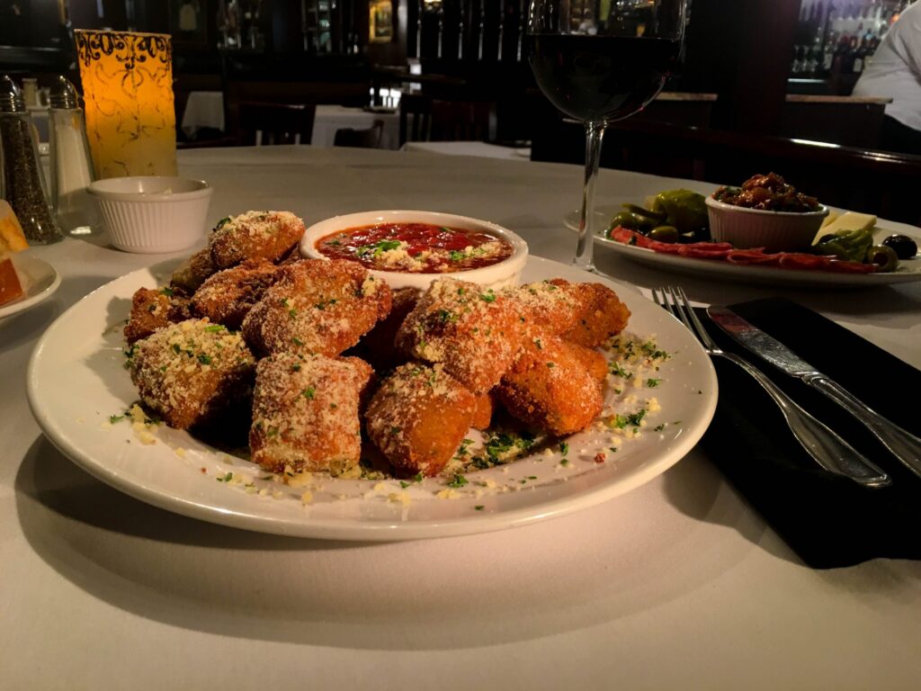 Crispy bites on a white plate